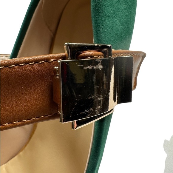 Women's green Round Toe Platform Pumps Chunky High Heel Buckle size US 6 - Picture 6 of 12